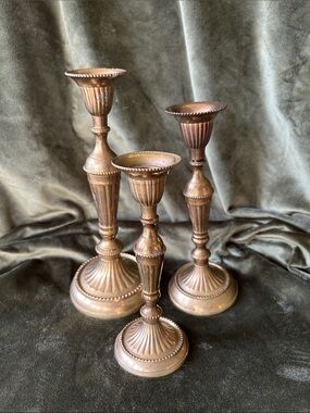Vintage Brass Candlestick Set